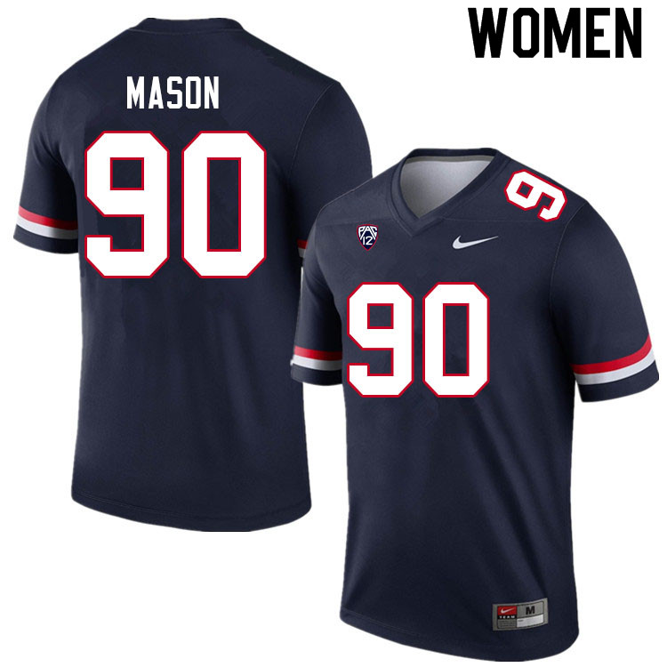 Women #90 Trevon Mason Arizona Wildcats College Football Jerseys Sale-Navy